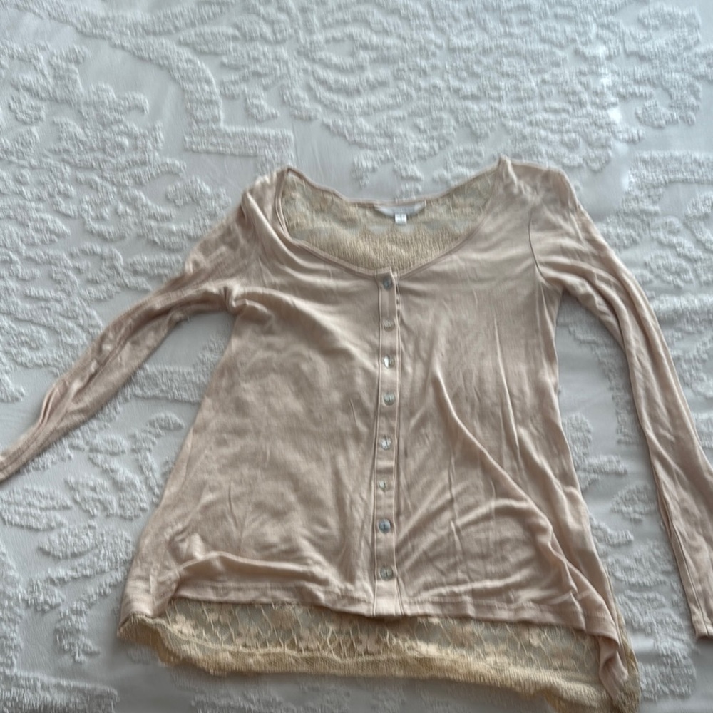 Charming Charlie Cream Button-Up Top